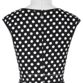 Grace Karin Stock sem mangas V-Neck Polka Dots Pattern Cotton Retro Vintage Party Dress CL007600-6